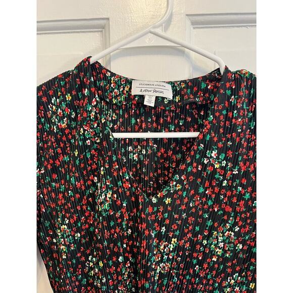 & Other Stories Stockholm Atelier Dark Floral Printed V Neck Long Sleev Top 2 XS - Picture 5 of 10